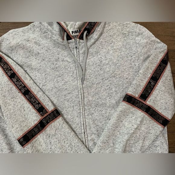 PINK VS GRAY BLING HOODIE / MATCHING SHORTS OUTFIT SET L - Picture 10 of 14